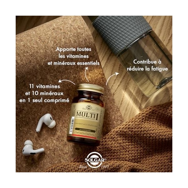 Solgar Multi I - Multivitamine Complète - Réduction de la Fatigue - Fer, Magnésium, Vitamines, Zinc, Minéraux - Vitalité et E