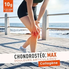 GRANIONS CHONDROSTEO+ MAX COLLAGENE 225g, Collagene et Acide Hyaluronique + Curcuma + Boswellia - Articulations, Muscle, Tend