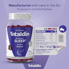Vitaldin Gummies Mélatonine 1,9 mg – Avec Vitamine B6, Passiflore, Camomille et Mélisse – Pour Dormir et Améliorer la Qualité