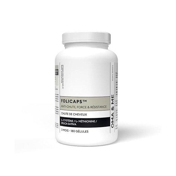OMA & ME Complément Cheveux Folicaps™ – Anti-Chute Naturel, Croissance Rapide, Volume & Vitalité – Biotine, Zinc, Prêle – Fab...