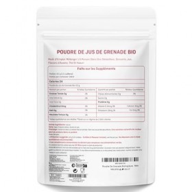 Poudre de Grenade Biologique, Poudre de Fruit de Grenade, 100% Naturelle, Riche en Antioxydants, Immune Support, NON-GMO, Glu