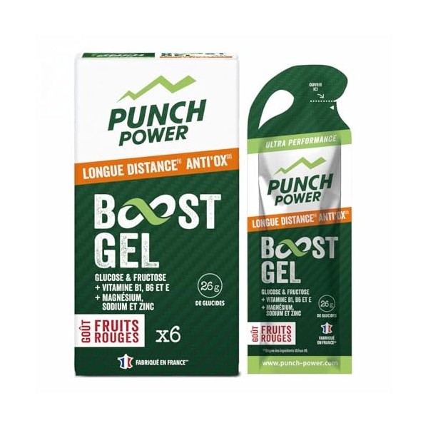 Punch Power Gel boost Longue distance pendant leffort pour donner de lénergie dans la durée durant vos efforts, Glucose et 