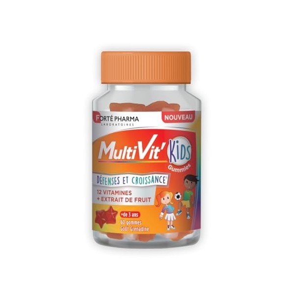 Forté Pharma - MultiVitKids Gummies - Multivitamines, Vitamine gummies enfant dès 3 ans - Immunité enfant - Vitamine C, Vita ...