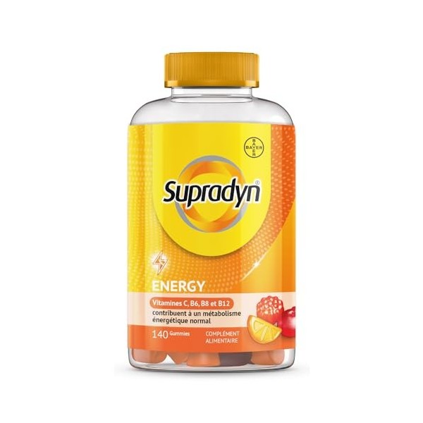 Supradyn Gummies Vitamines pour Adultes avec Vitamine D, C et Biotine - Multivitamines Gummies Énergie au goût de cerise, de 