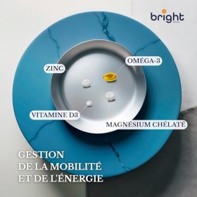 Zinc Omega 3 Magnésium Vitamine D | 100% naturel | Set de vitamines de Bright Naturo