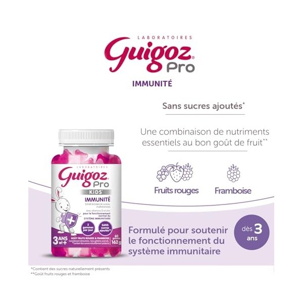 Guigoz Pro Kids Gummies immunité compléments alimentaires - 60 gummies