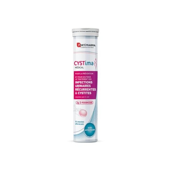 Forté Pharma - Cystima Medical effervescent - Dispositif medical, cystites, infection urinaire femme, Prévention et traitemen