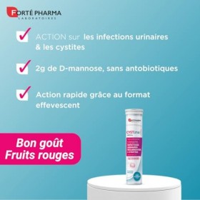 Forté Pharma - Cystima Medical effervescent - Dispositif medical, cystites, infection urinaire femme, Prévention et traitemen