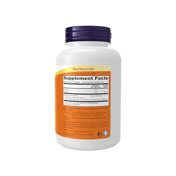 Huile donagre, 500 mg, 250 gàƒ ©lules - Now Foods