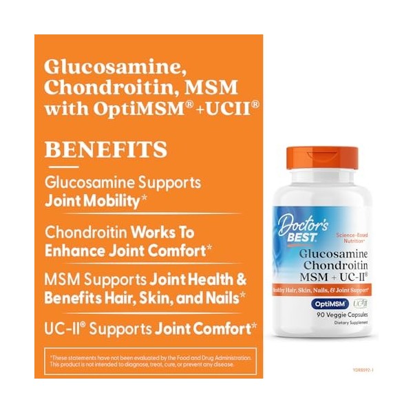 Doctors Best Glucosamine Chondroitin MSM + UC-II - 90 vcaps Multi-vitamines