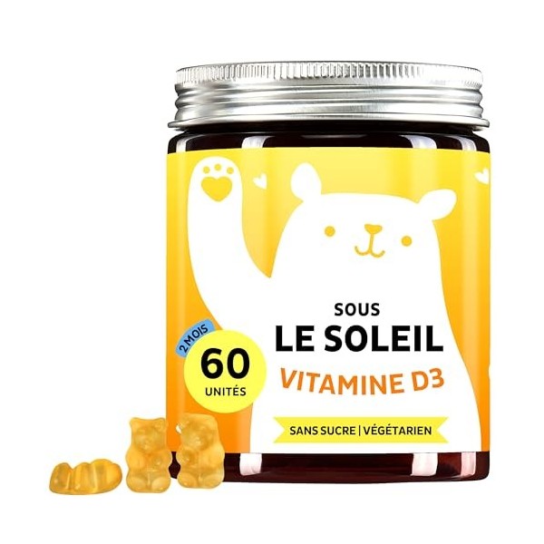Bears with Benefits Gummies Vitamine D3 - Vitamine D Hautement Dosée - Système Immunitaire - Vit D Cholécalciférol - Sans suc