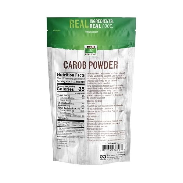 NOW Carob Powder - 340 g Multi-vitamines