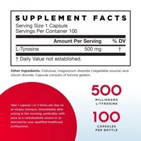 Jarrow Formulas L-Tyrosine, 500mg - 100 caps Multi-vitamines
