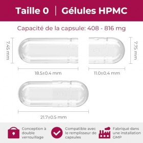 ATLEMISME Capsules Vides en Gélatine - Taille 0, Lot de 1000 - Qualité Premium, Dissolution Rapide, Idéales pour Suppléments ...