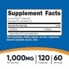Nutricost L-Citrulline 1,000 mg, 120 gélules - Sans gluten, sans OGM Multi-vitamines