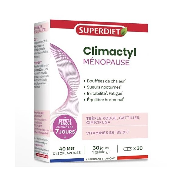 SUPERDIET – CLIMACTYL Ménopause – Complexe phyto-nutrition – 30 gélules