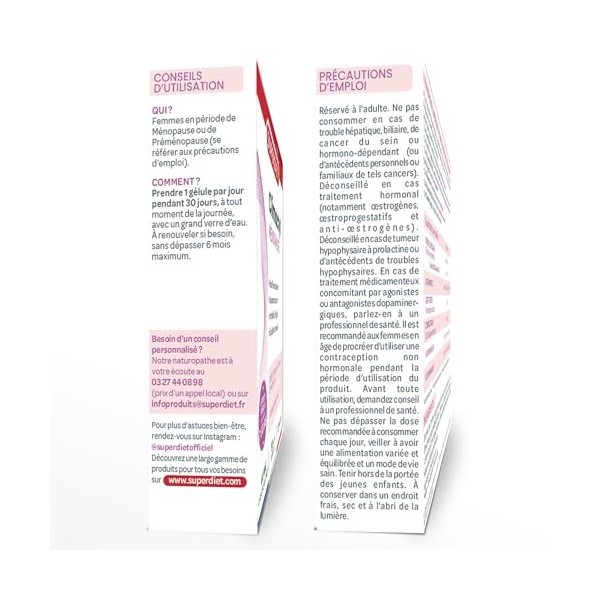 SUPERDIET – CLIMACTYL Ménopause – Complexe phyto-nutrition – 30 gélules