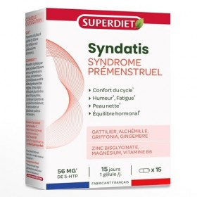 SUPERDIET – SYNDATIS SPM Syndrome prémenstruel – Complexe phyto-nutrition – 15 gélules