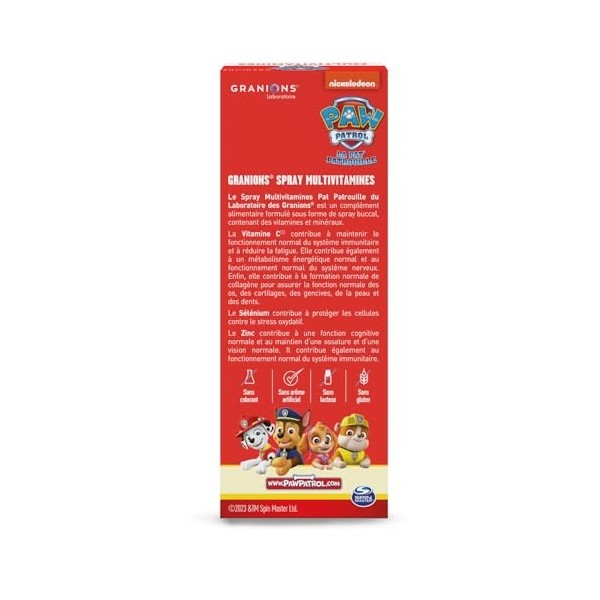 SPRAY MULTIVITAMINES - GRANIONS PAT PATROUILLE - goût tropical - Vitamine C et Vitamines du groupe B - Immunité, Fatigue - Sa...