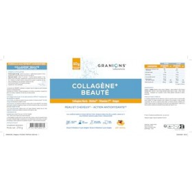 COLLAGENE +BEAUTE - GRANIONS Collagène N°1 en Pharmacies - Collagene et Acide Hyaluronique, Biotine Cheveux - Beauté Peau - C