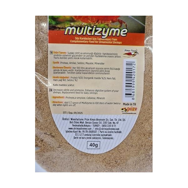 Shrimp Forever, Tout pour une croissance optimale dès le plus jeune âge Multizyme Multi-vitamines