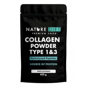 Nature Diet Premium Poudre de collagène type 1 et 3 – peptides de collagène hydrolysés, supplément protéiné sans saveur, 420 