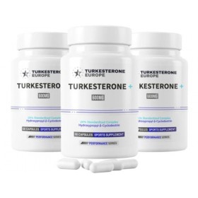 Lot de 3 - Turkesterone+™ 20% Complexe avec Hydroxypropyl-Bêta-Cyclodextrine - 60 Gélules 600mg - Turkesterone Europe®