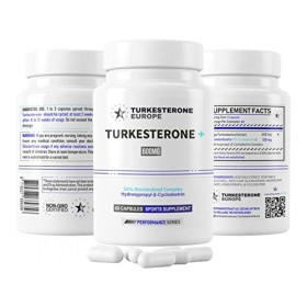 Lot de 3 - Turkesterone+™ 20% Complexe avec Hydroxypropyl-Bêta-Cyclodextrine - 60 Gélules 600mg - Turkesterone Europe®