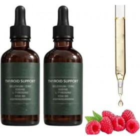 Gouttes de soutien de la thyroïde, formule naturelle, équilibre du corps et soutien pour homme et femme, 60 ml 2 pièces Mult...