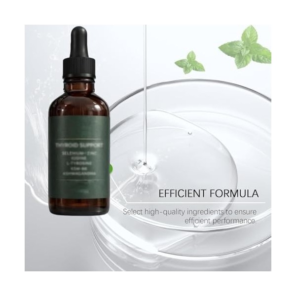 Gouttes de soutien de la thyroïde, formule naturelle, équilibre du corps et soutien pour homme et femme, 60 ml 2 pièces Mult...