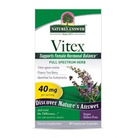 Naturals Answer Capsules Vitex à spectre complet, 40 mg par portion, 90 comprimés par bouteille, végétaliennes, sans gluten