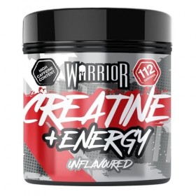 Warrior Créatine Monohydrate plus Énergie 360 g – 80 Portions – Supplément Sportif pour Performance et Récupération Musculair