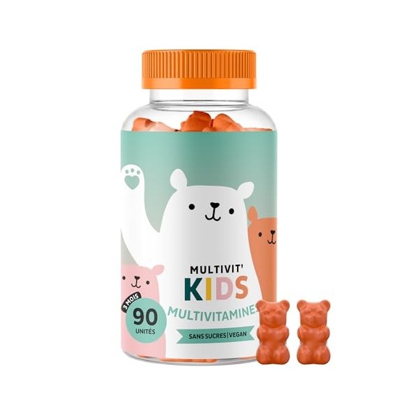 Gummies Multivitamines Enfants Dès 4 ans, Multivit Kids – Soutien Défenses Immunitaires – Vitamines B12, C, D, E, Zinc et Io ...