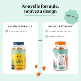 Gummies Multivitamines Enfants Dès 4 ans, Multivit Kids – Soutien Défenses Immunitaires – Vitamines B12, C, D, E, Zinc et Io ...