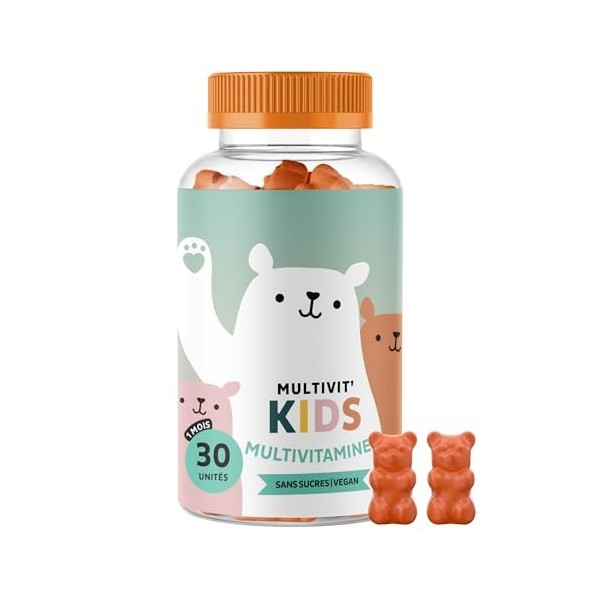 Gummies Multivitamines Enfants Dès 4 ans, Multivit Kids – Soutien Défenses Immunitaires – Vitamines B12, C, D, E, Zinc et Io ...