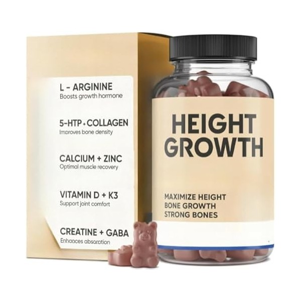 Vitamines pour prendre de la hauteur pour soutenir la croissance des adultes – Renforcement et solidité des os – Convient à t
