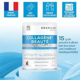 COLLAGENE MARIN BEAUTE SUBLIMLIFT GRANIONS | 12g de Collagene Marin Par Jour - Acide Hyaluronique + Coenzyme Q10 + Vitamine C