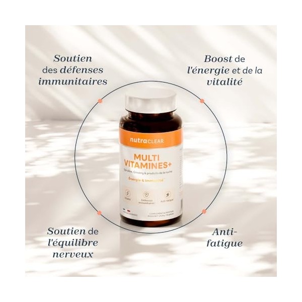 Nutraclear | Cure de 3 mois Multivitamines | 22 actifs : vitamines, minéraux, plantes et produits de la ruche