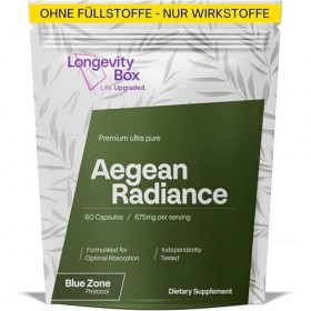 Longevity Box Aegean Radiance – Formule Blue Zone à base de diosmine, lutéoline, apigénine et hespéridine, 60 gélules pour fa