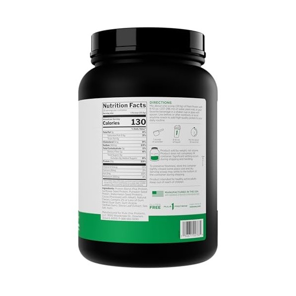 Rule One Plant Protein, Chocolate - 670g Multi-vitamines