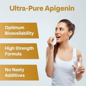 Longevity Box Apigénine 100 mg, 90 gélules, extrait de graines de céleri 98 % pur, pour soutien du sommeil, du NAD+, de l’éne