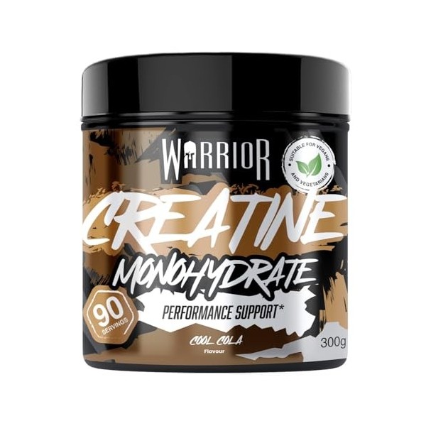 Warrior Créatine Monohydrate Poudre Micronisée – Supplément Sportif pour Musculation, Force et Récupération – 300 g, Portion 