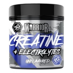 Warrior Créatine Monohydrate + Électrolytes 360 g – 80 Portions – Supplément Sportif Pré-Entraînement pour Hydratation, Perfo