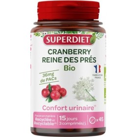 SUPERDIET – CRANBERRY REINES DES PRES BIO – Confort urinaire – Fabrication française – 45 comprimés
