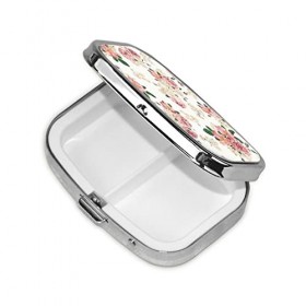 Boîte à pilules carrée en forme de rose avec feuilles - Pour huile de foie de morue, huile de foie de morue, vitamines