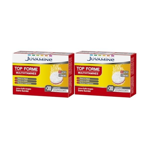 JUVAMINE - Top Forme - Vitalité - Tonus - 12 Multivitamines & 10 Minéraux - Aide à réduire la fatigue - Soutient limmunité - ...