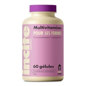 Incite Nutrition Multivitamines Femme. 60 Gélules. 22 Vitamines et Minéraux Essentiels. Soutien Immunitaire, Énergie, Santé O