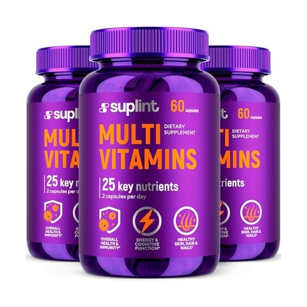 Supplément Multivitaminé | Complexe avec Vitamine A C D E K1 B, Zinc & Chrome | Pour Cheveux, Peau, Ongles et Apport Quotidie...