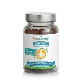 Puressentiel - Aroma Stress - Gummies Stress aux huiles essentielles bio - Extraits de Ginseng et Rhodiole Vitamines B3 et B1
