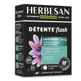 HERBESAN - DÉTENTE FLASH - SAFRAN SAFRINSIDE™ - Agit en moins de 30 minutes sur le stress - Équilibre émotionnel et nerveux 